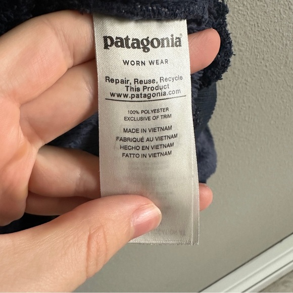Patagonia Navy Fuzzy Fleece Quarter Zip Sweatshirt Small - Picture 6 of 12